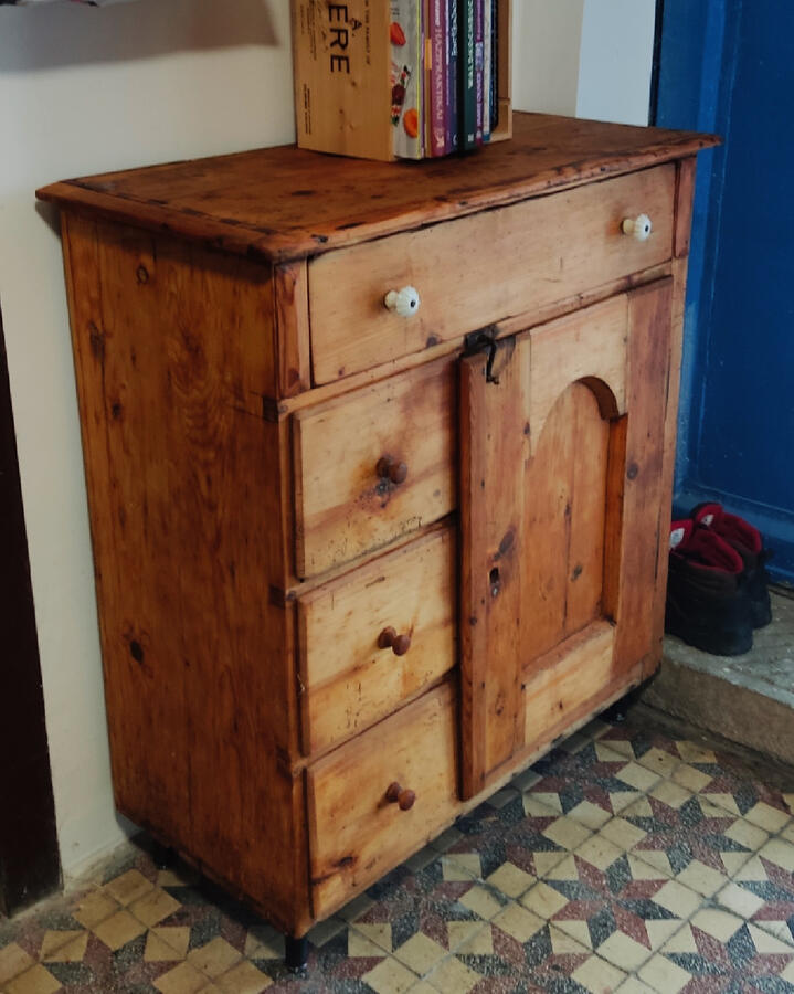 antique kitchen cabinet restored